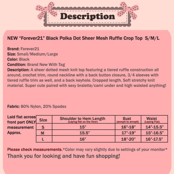 Last ☝️ Sheer Mesh Polka Dot Ruffle Crop Lace Top - Picture 8 of 8